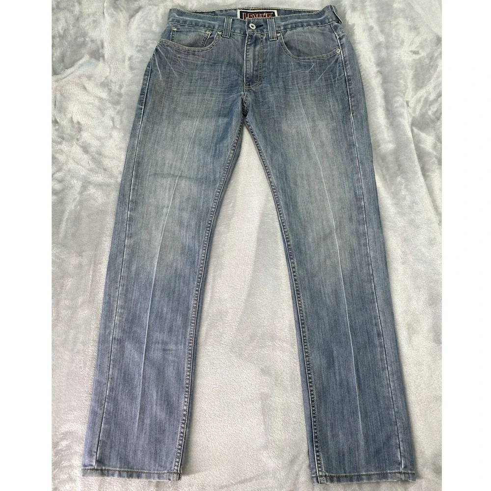 Vintage‎ Y2K Levi's 511 Skinny Jeans Men 32x30 Light Blue Denim Casual Creased